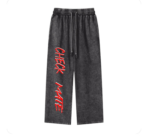 Men Acid Wash Straight Leg Pants