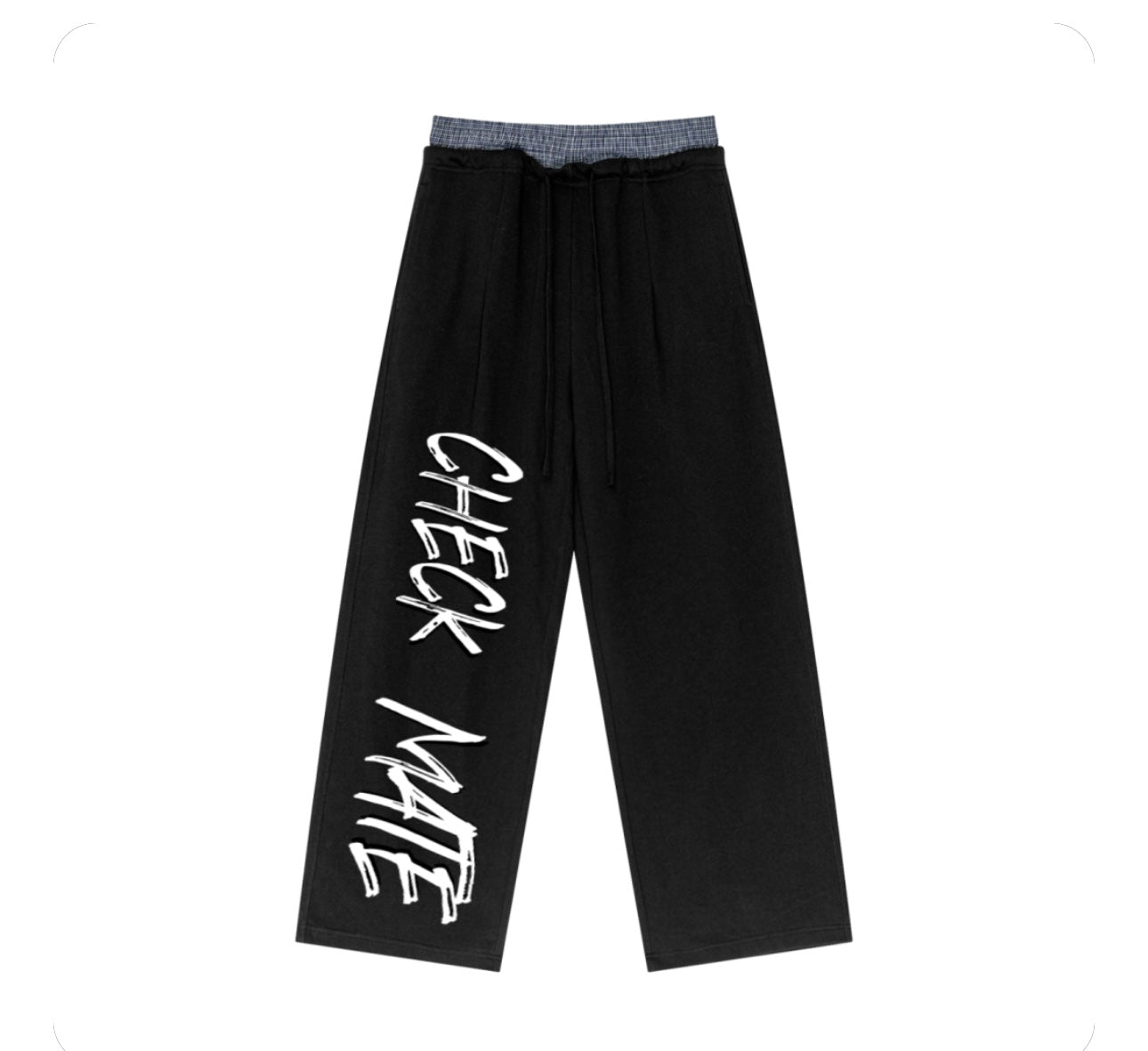 Plaid Double-Stacked Waist Pants