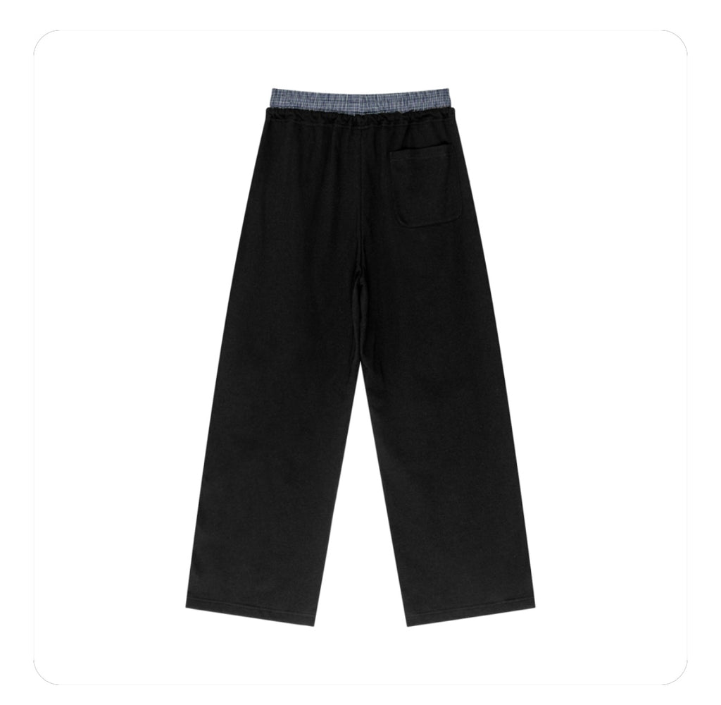 Plaid Double-Stacked Waist Pants