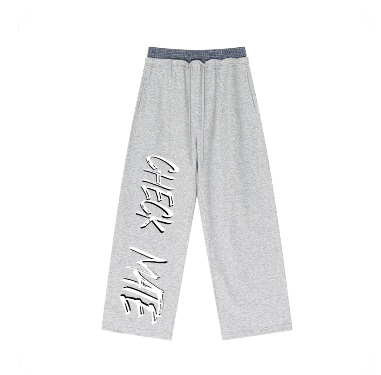 Plaid Double-Stacked Waist Pants