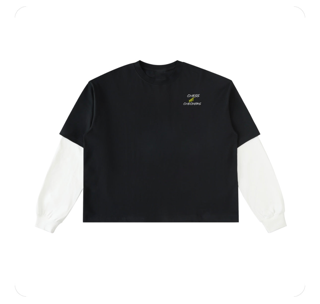 Layered Contrast Sleeve Cotton T-Shirt