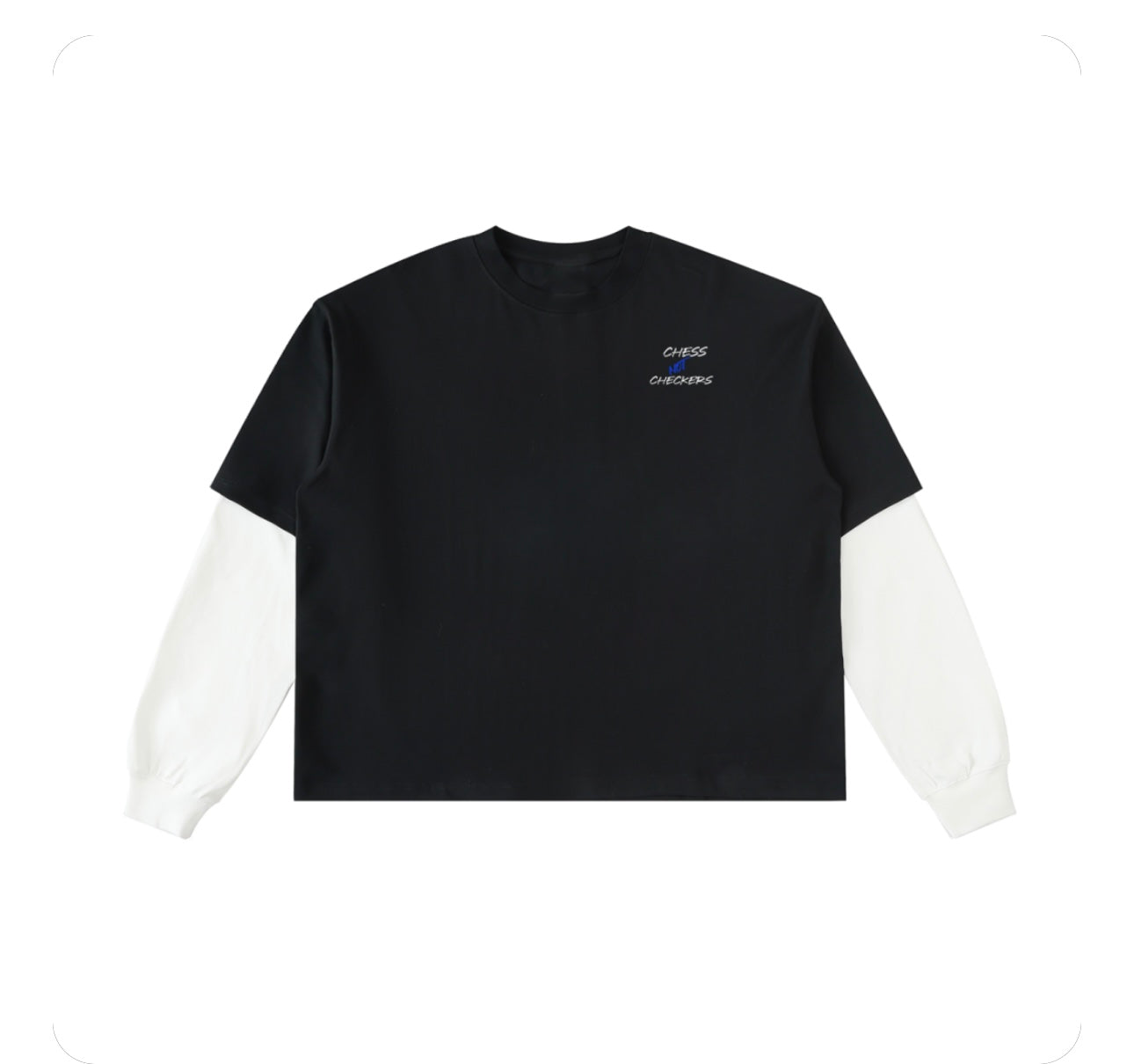 Layered Contrast Sleeve Cotton T-Shirt