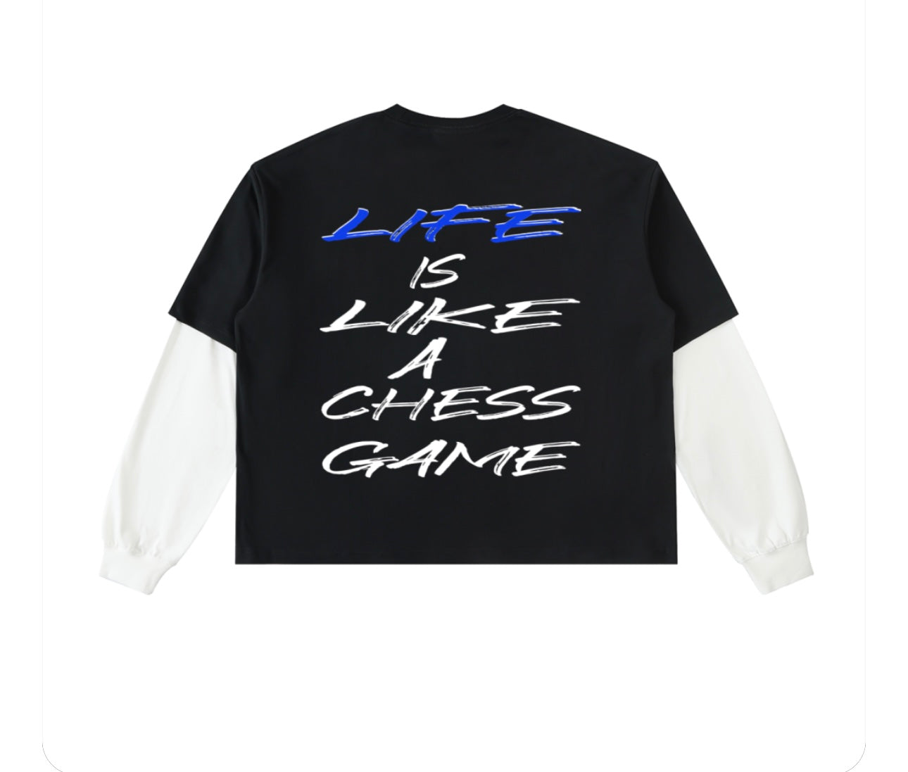 Layered Contrast Sleeve Cotton T-Shirt