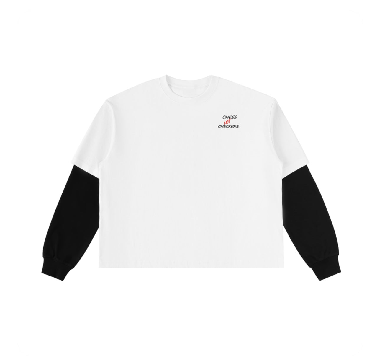 Layered Contrast Sleeve Cotton T-Shirt