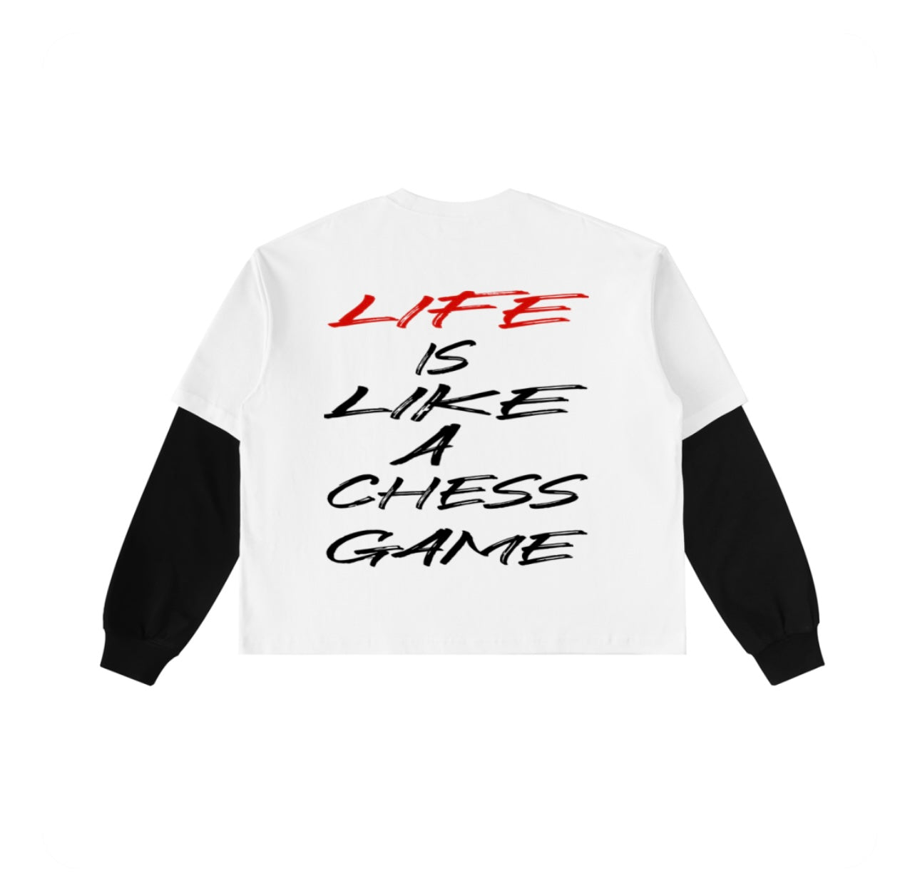 Layered Contrast Sleeve Cotton T-Shirt