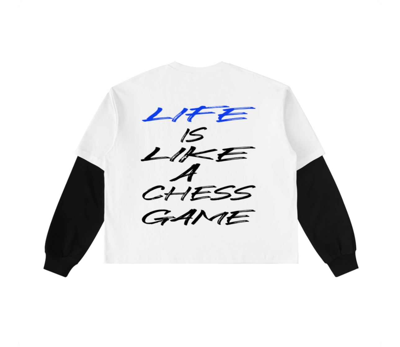 Layered Contrast Sleeve Cotton T-Shirt