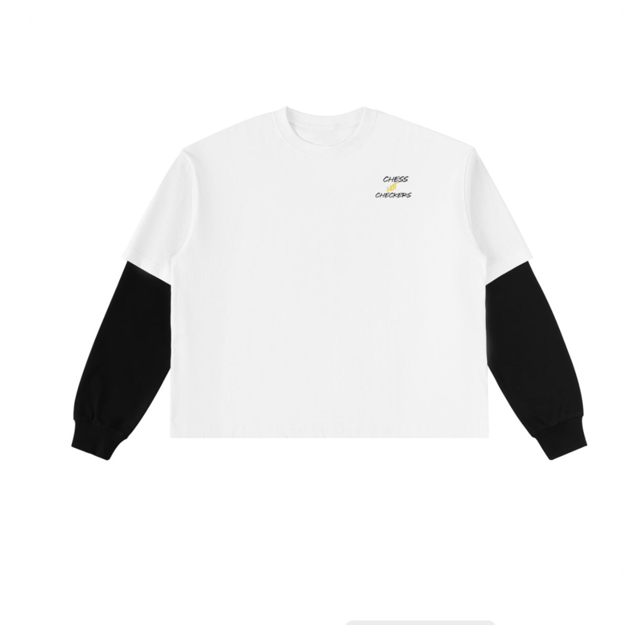 Layered Contrast Sleeve Cotton T-Shirt