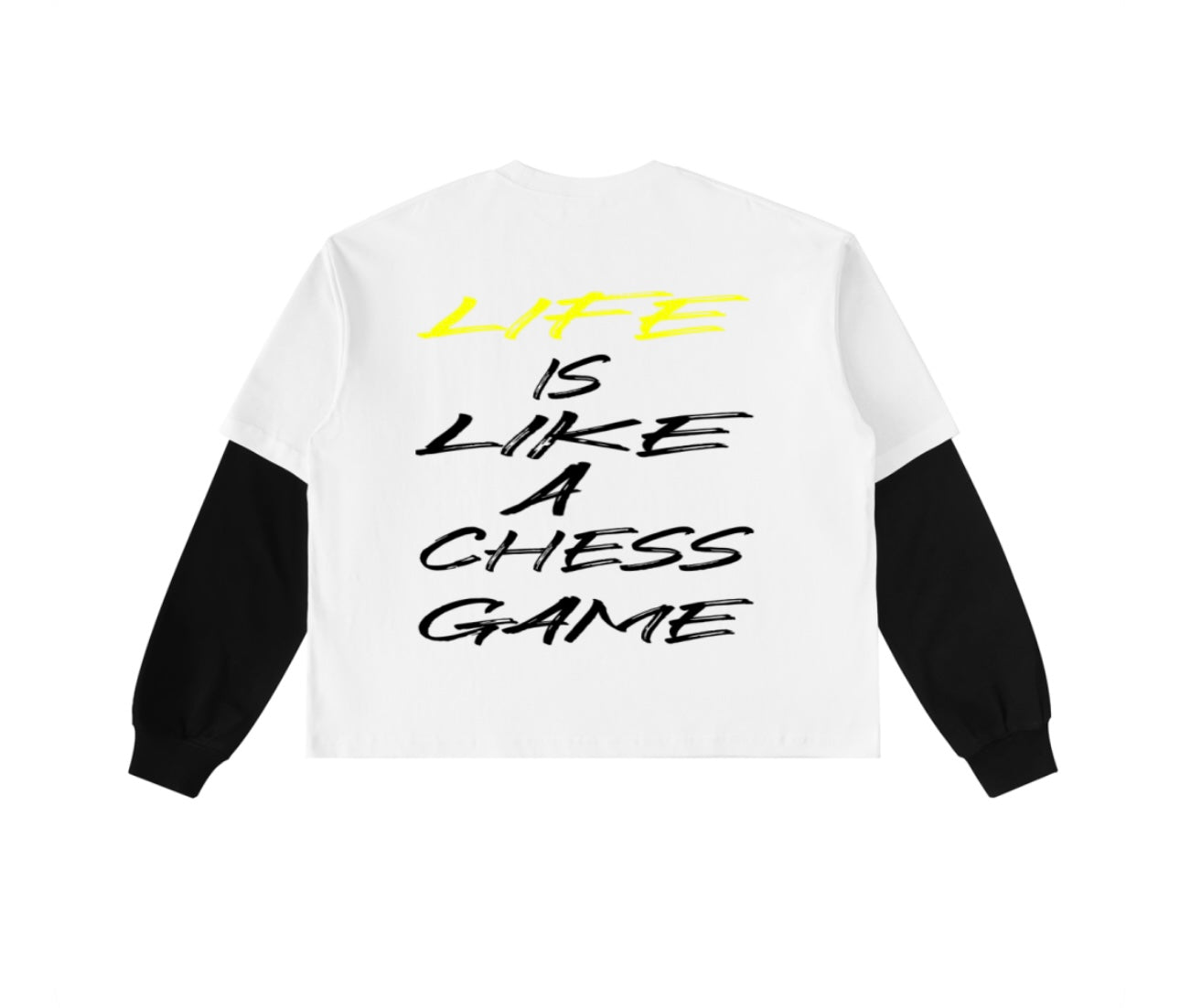 Layered Contrast Sleeve Cotton T-Shirt