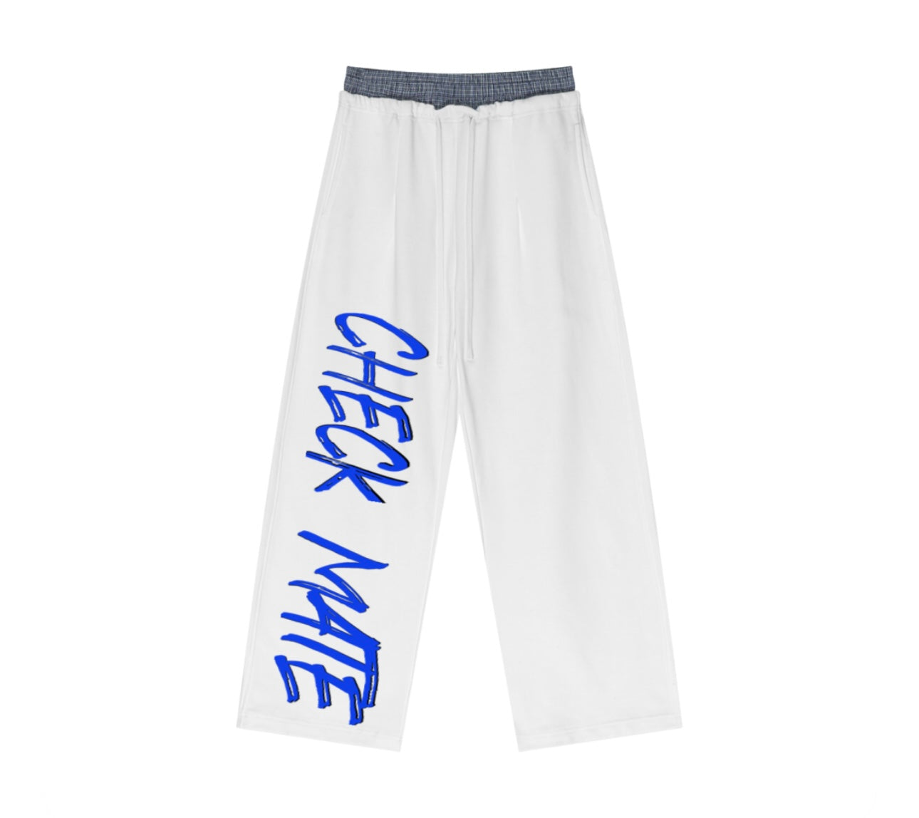 Plaid Contrast Waist Pants